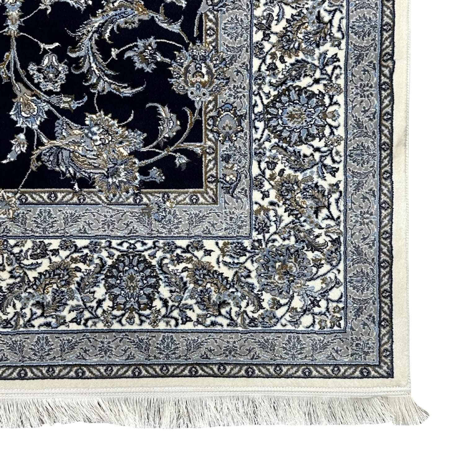 230 x 160 cm Persian Nain Floral Design Machine-Made Rug