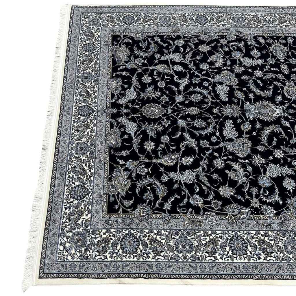 230 x 160 cm Persian Nain Floral Design Machine-Made Rug