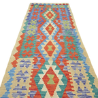 298 x 82 cm Hand-Woven Afghan Kilim Runner