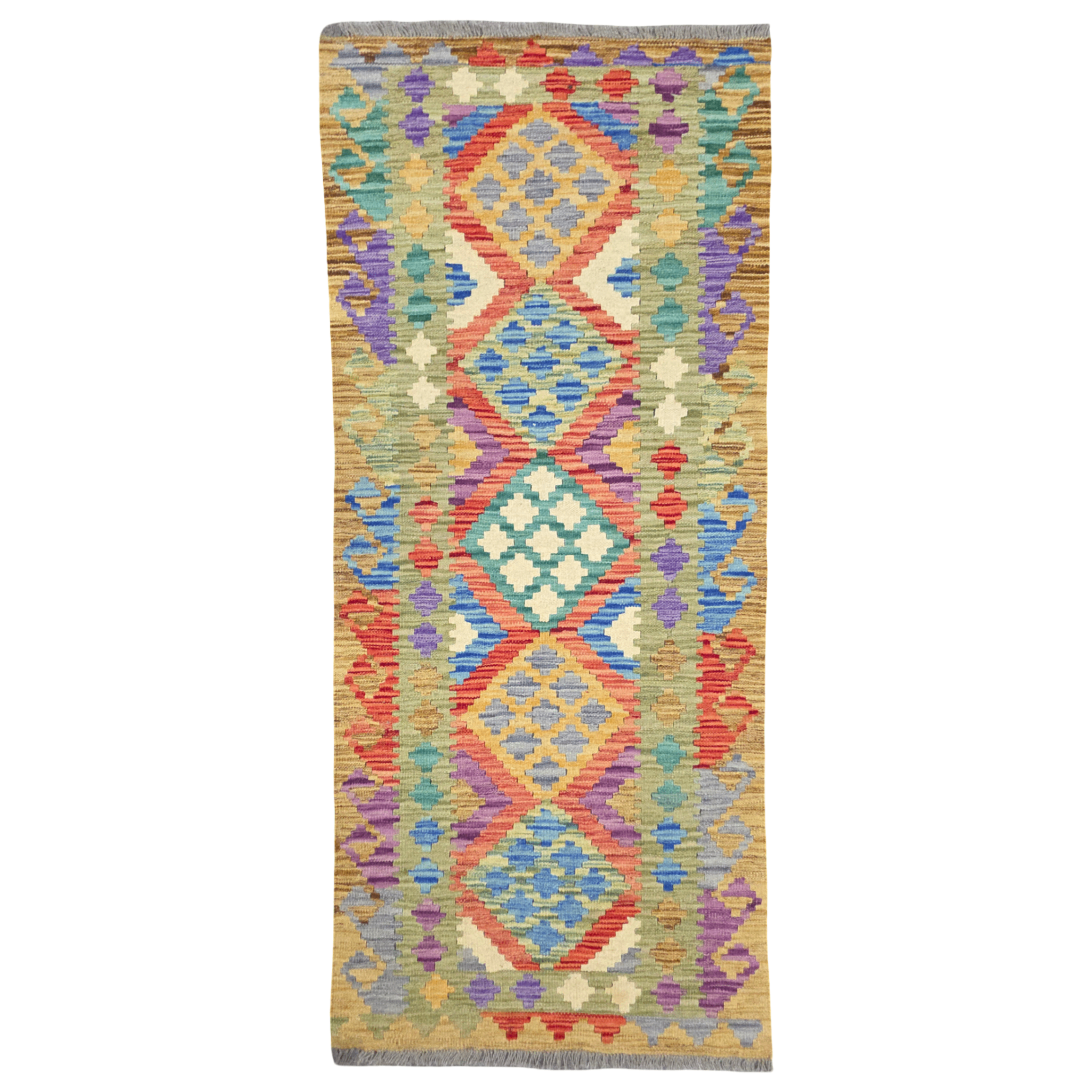 197 x 86 cm Hand-Woven Afghan Kilim Runner