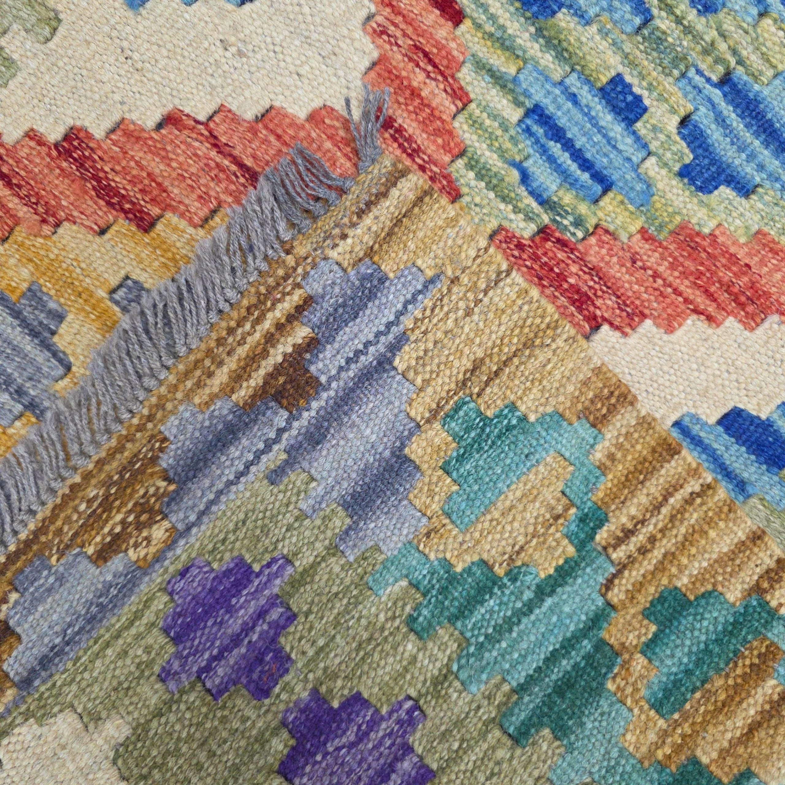 197 x 86 cm Hand-Woven Afghan Kilim Runner