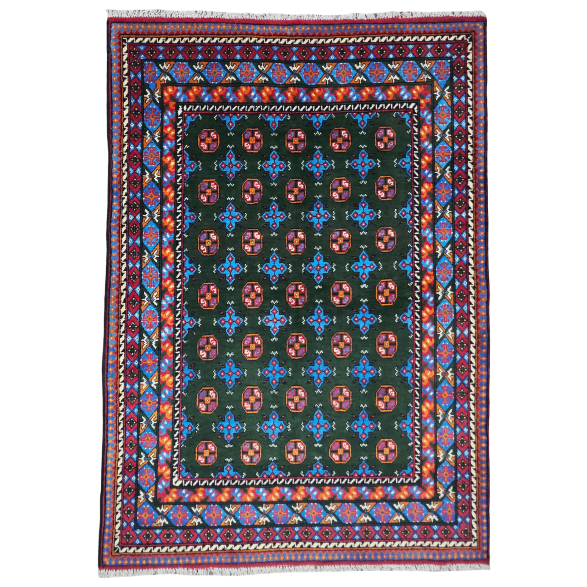 236 x 170 cm Hand-Woven Afghan Akche Rug