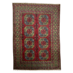 237 x 168 cm Hand-Knotted Afghan Akche Bokhara Rug