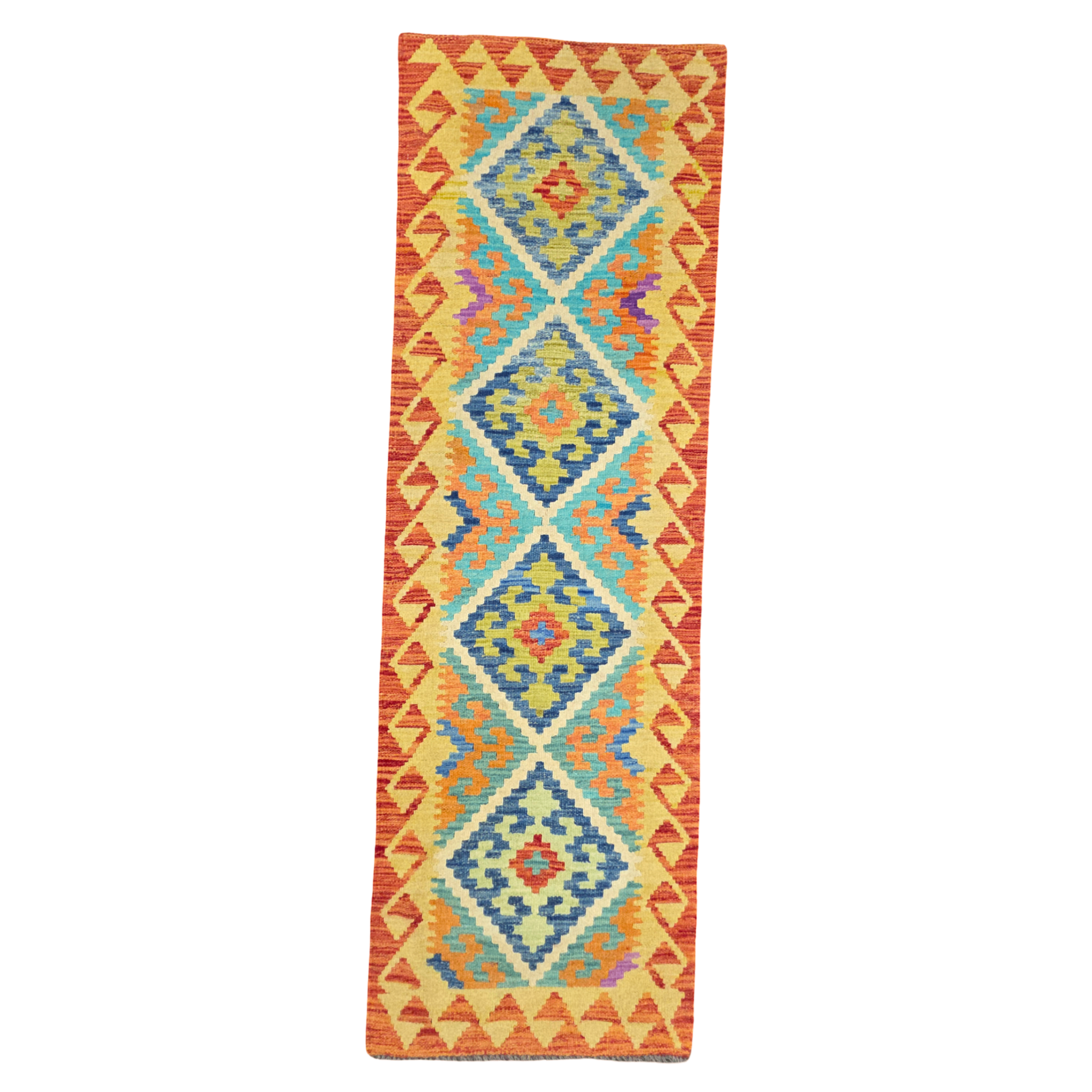 200 x 68 cm Hand-Woven Afghan Kilim Runne