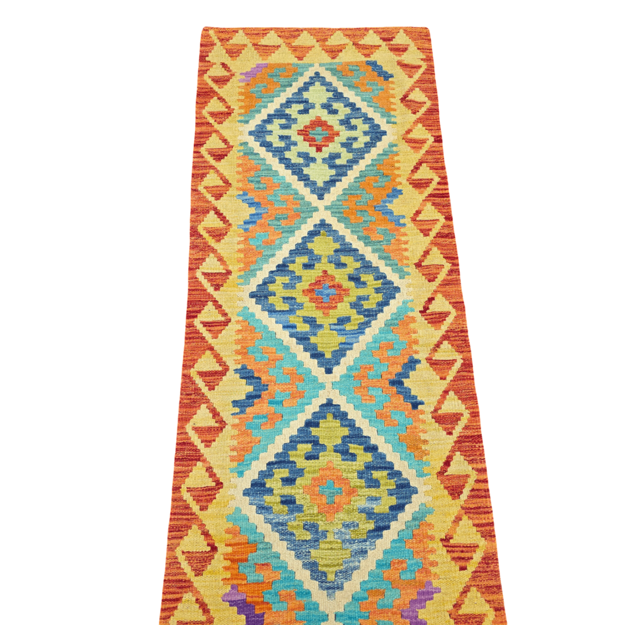 200 x 68 cm Hand-Woven Afghan Kilim Runne
