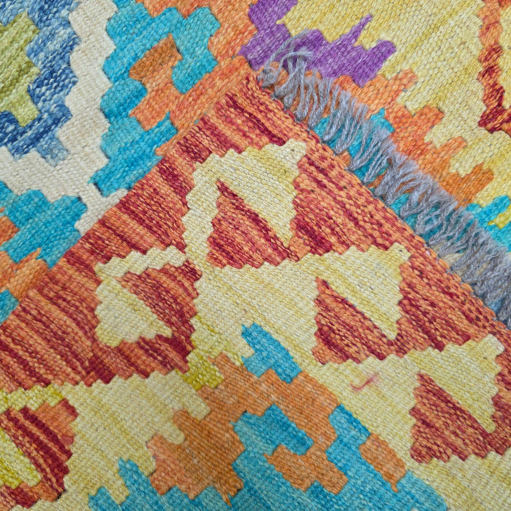 200 x 68 cm Hand-Woven Afghan Kilim Runne