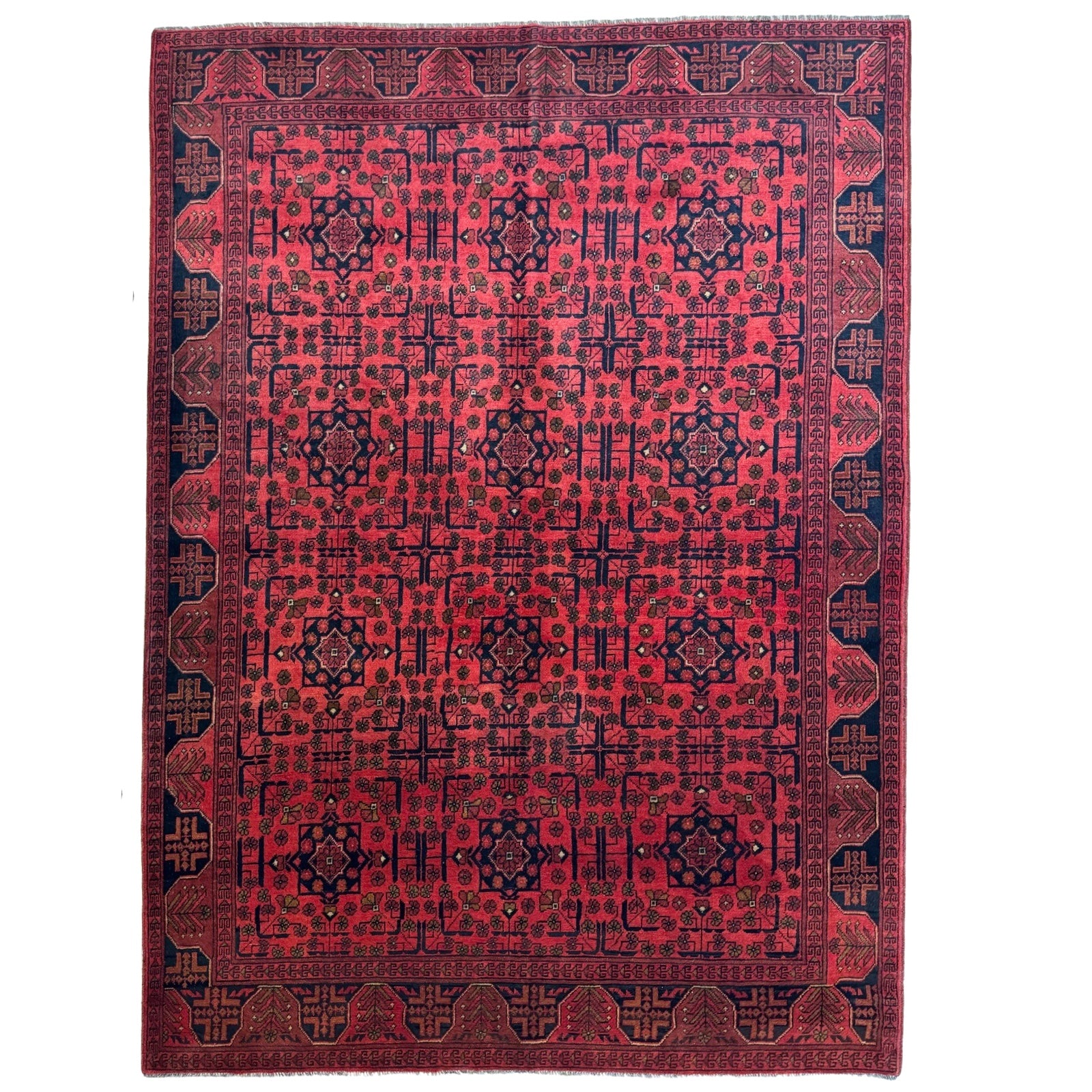 238 x 178 cm Hand-Knotted Afghan Khal Mohammadi Turkmen Rug
