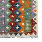 145 × 100 cm Hand-Woven Afghan Kilim Rug – Wool Flatweave