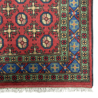 179 x 122 cm Hand-Knotted Afghan Akche Rug – Multi-Color Wool