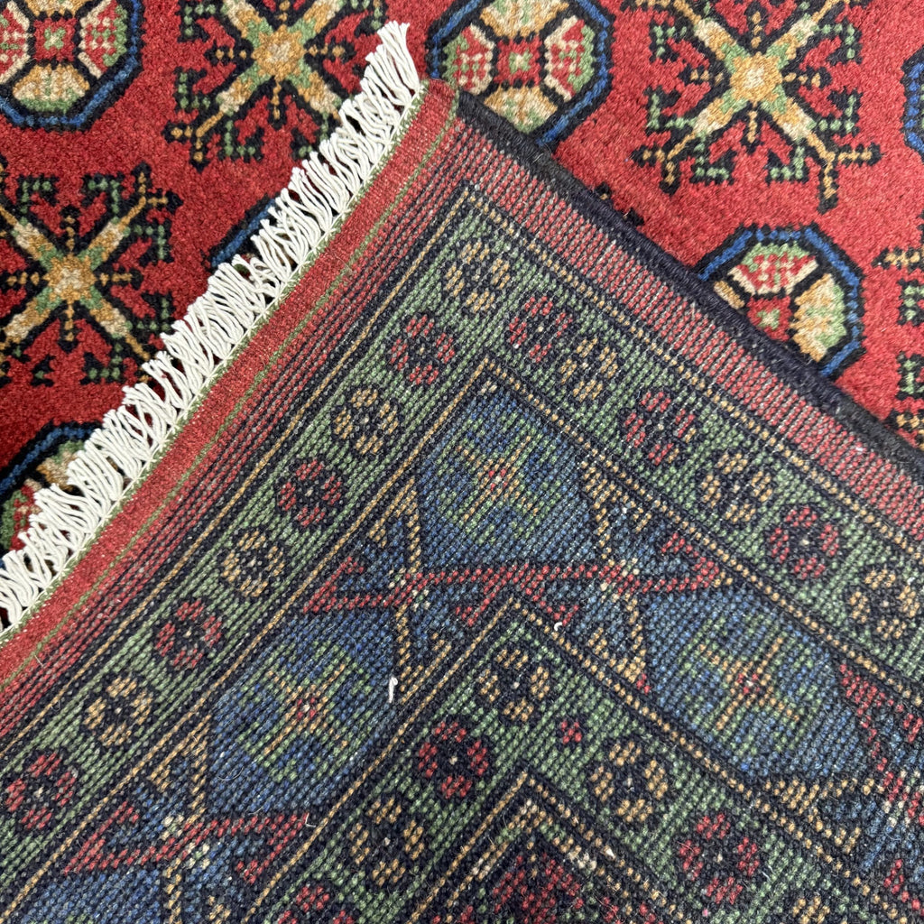 179 x 122 cm Hand-Knotted Afghan Akche Rug – Multi-Color Wool