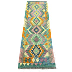 203cm × 75cm Hand-Woven Afghan Kilim Runner Rug