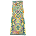 203cm × 75cm Hand-Woven Afghan Kilim Runner Rug