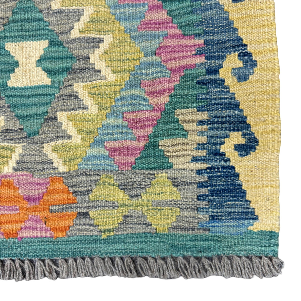 203cm × 75cm Hand-Woven Afghan Kilim Runner Rug