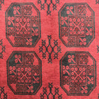 194 x 155 cm Hand-Knotted Afghan Akche Rug
