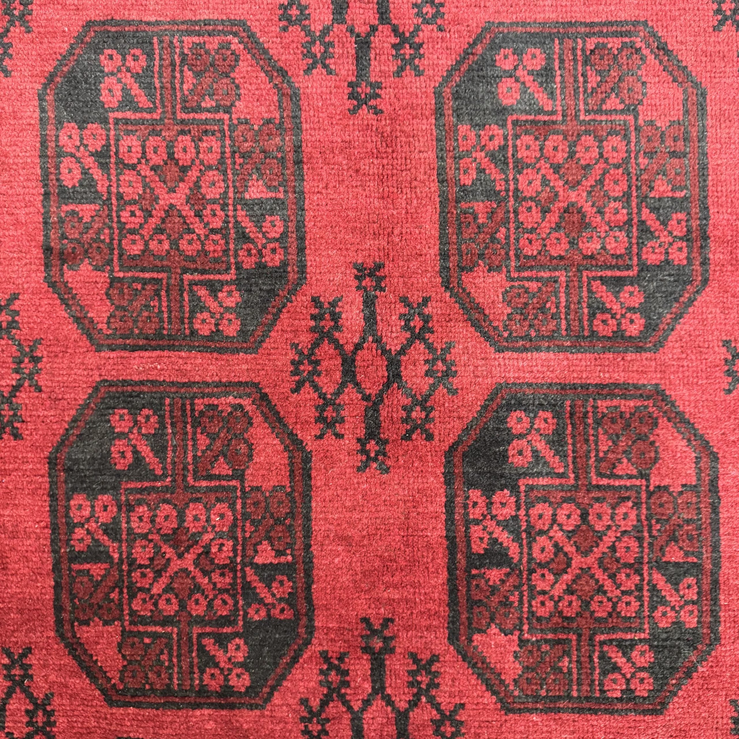 191 x 150 cm Hand-Knotted Afghan Akche Rug