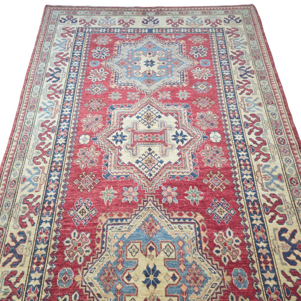 251 x 151 cm Hand Knotted Afghan Kazak – Wool Rug
