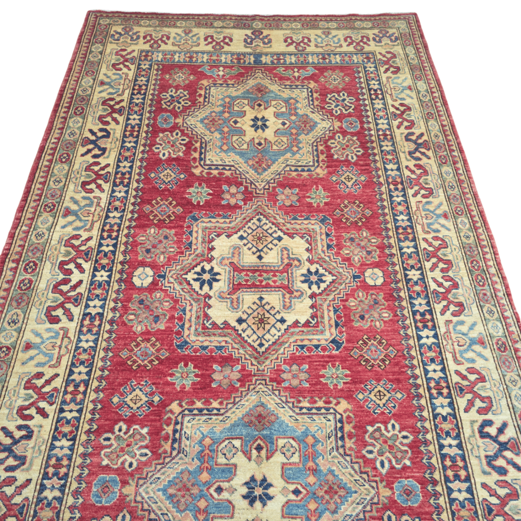 251 x 151 cm Hand Knotted Afghan Kazak – Wool Rug