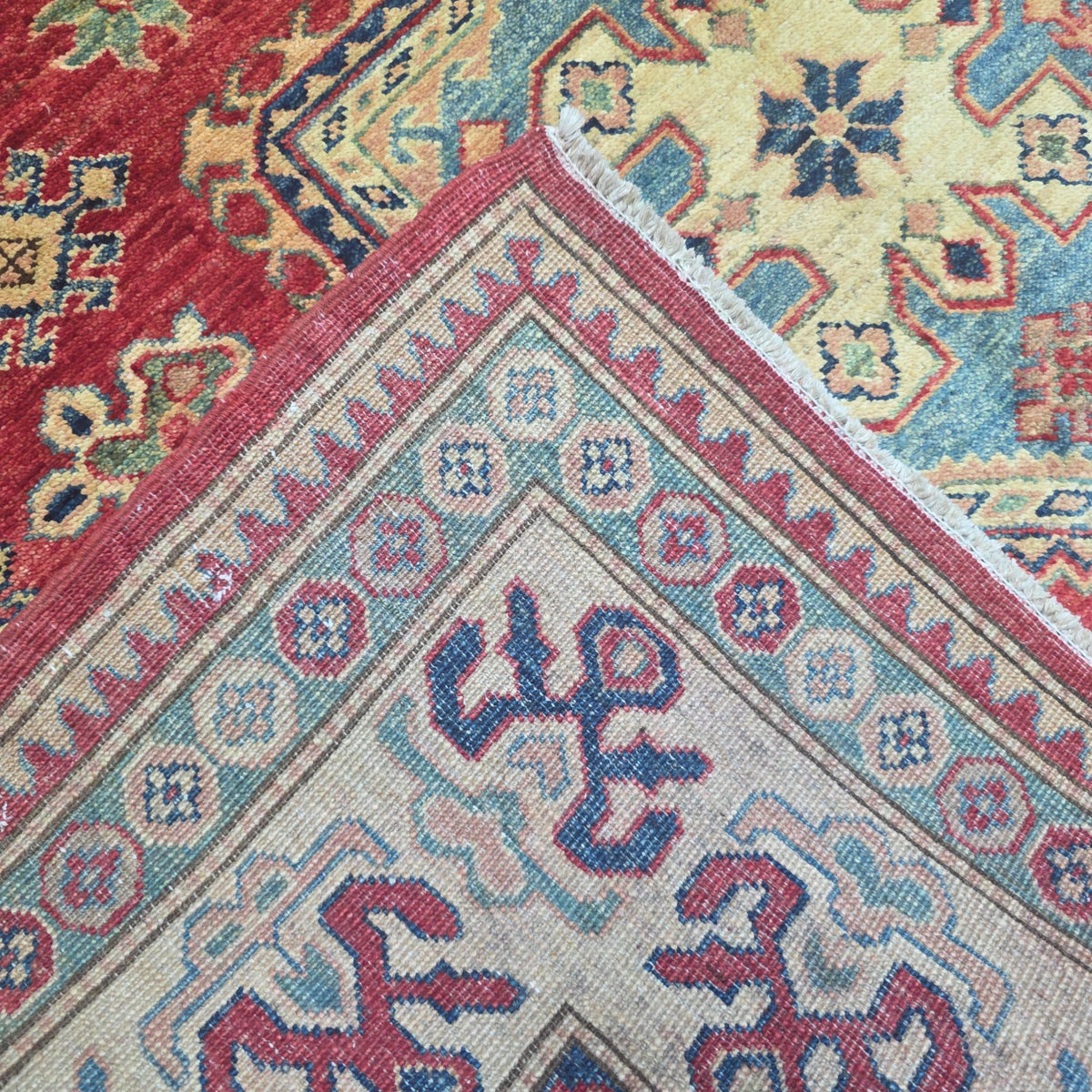 251 x 151 cm Hand Knotted Afghan Kazak – Wool Rug