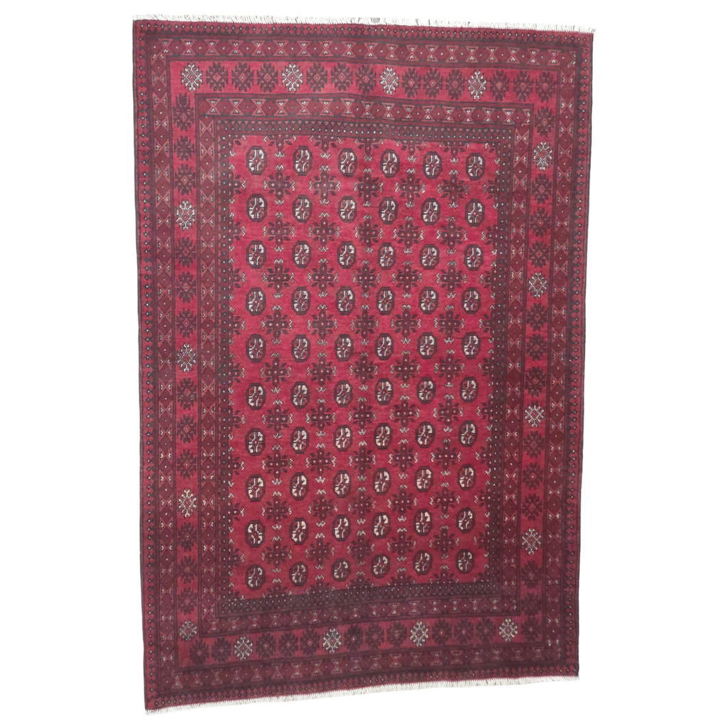 240 x 167 cm Hand-Knotted Afghan Akche Bokhara Rug