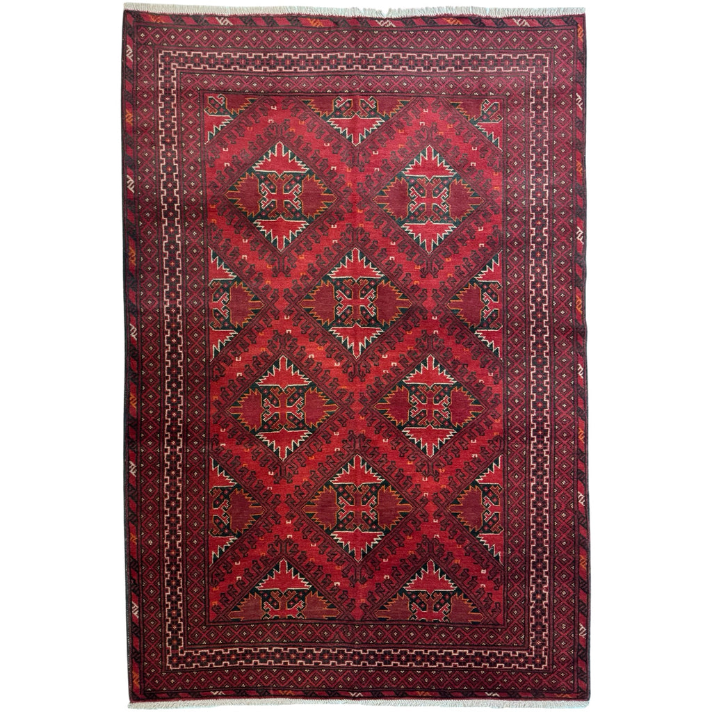 240 x 163 cm Hand-Knotted Afghan Khal Mohammadi Turkmen Rug