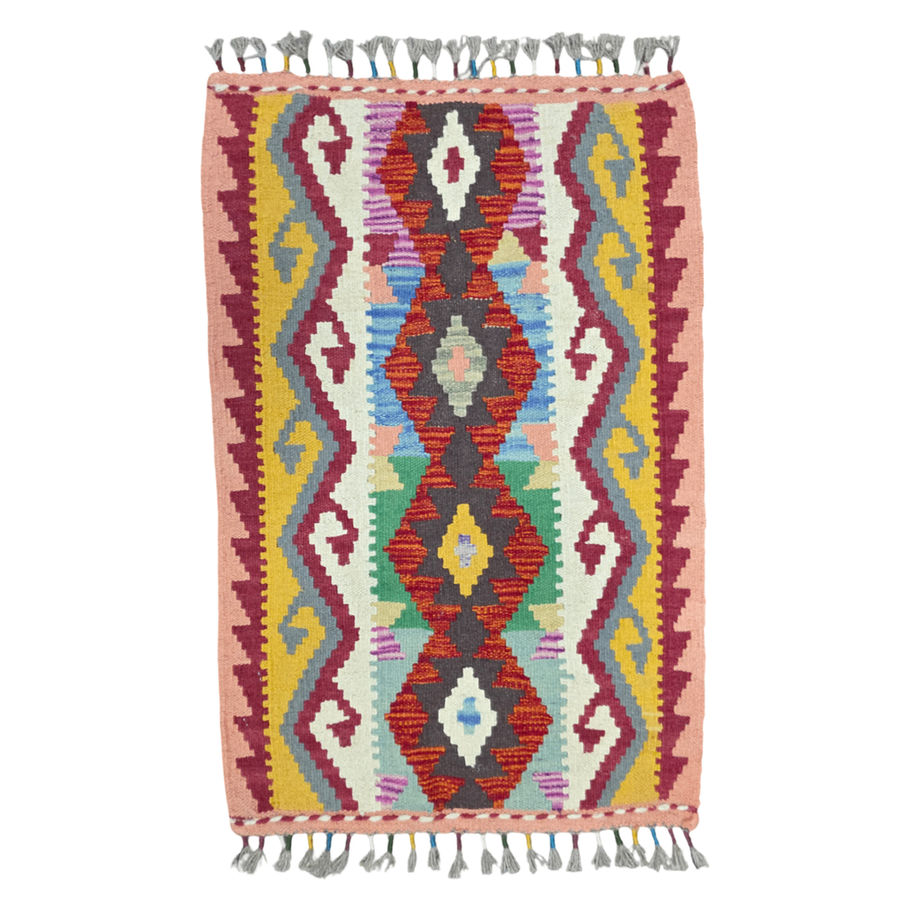 90 x 60 cm Hand-Woven Afghan Kilim