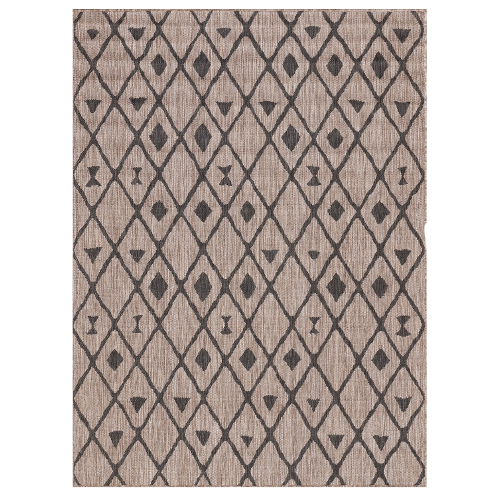 Reversible Indoor/Outdoor Rug – Natural & Black, Design 1