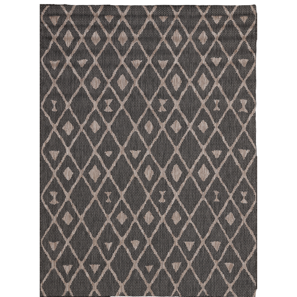 Reversible Indoor/Outdoor Rug – Natural & Black, Design 1