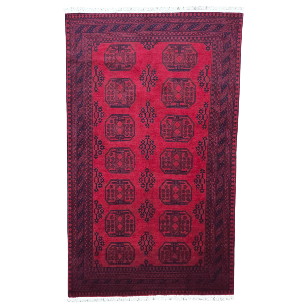 242 x 143 cm Hand-Woven Afghan Akche Rug