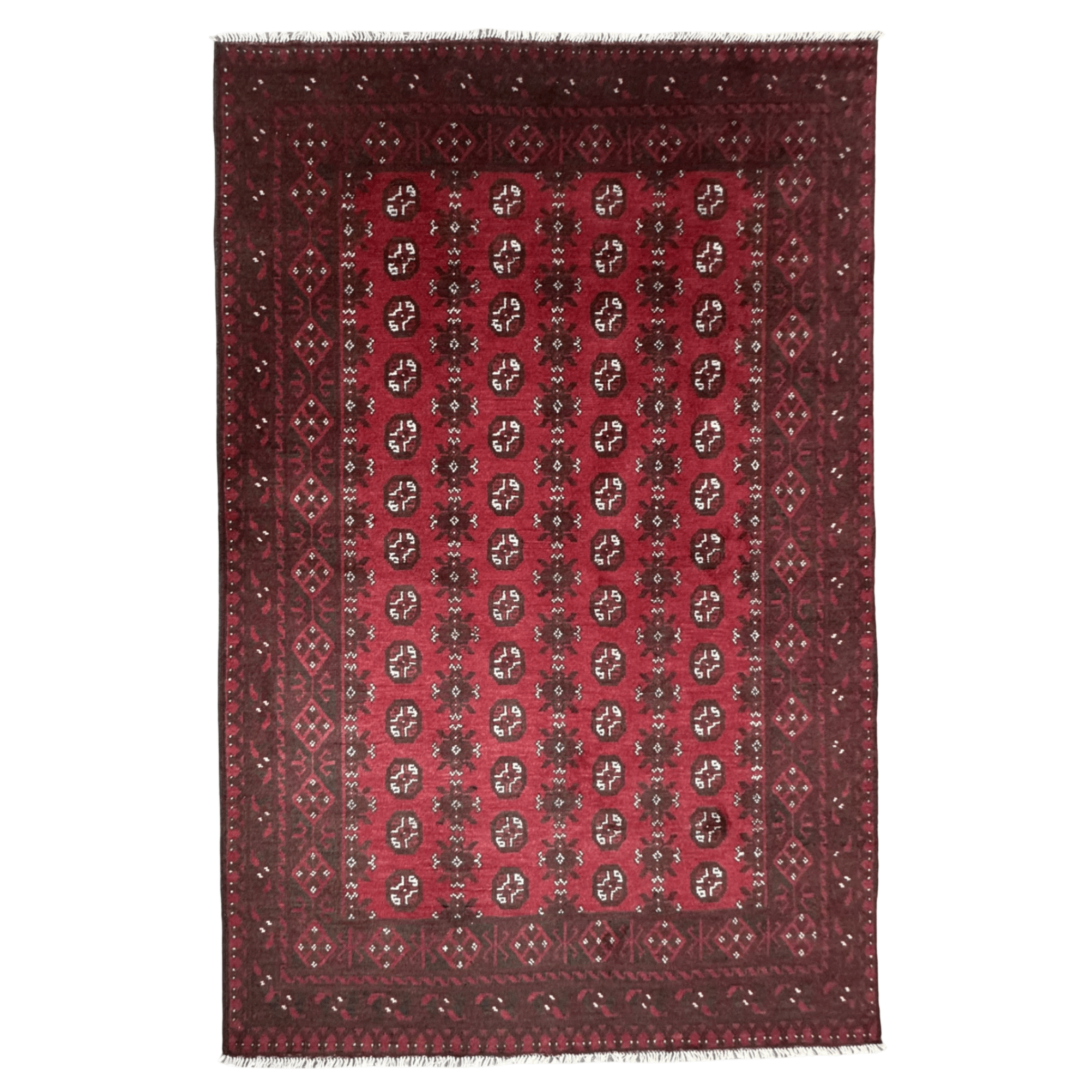 243 x 159 cm Hand-Knotted Afghan Akche Bokhara Rug