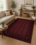 243 x 159 cm Hand-Knotted Afghan Akche Bokhara Rug