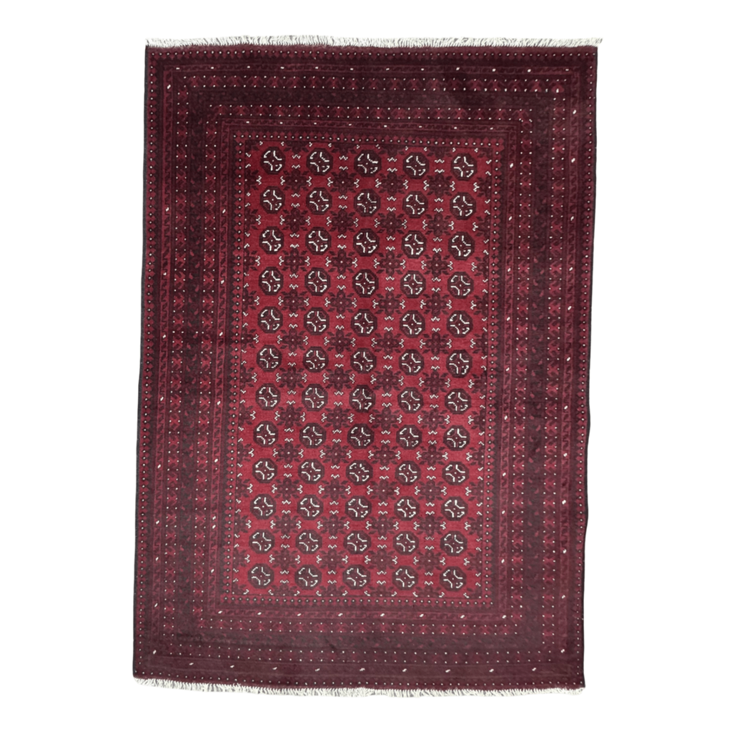 244 x 170 cm Hand-Knotted Afghan Akche Bokhara Rug