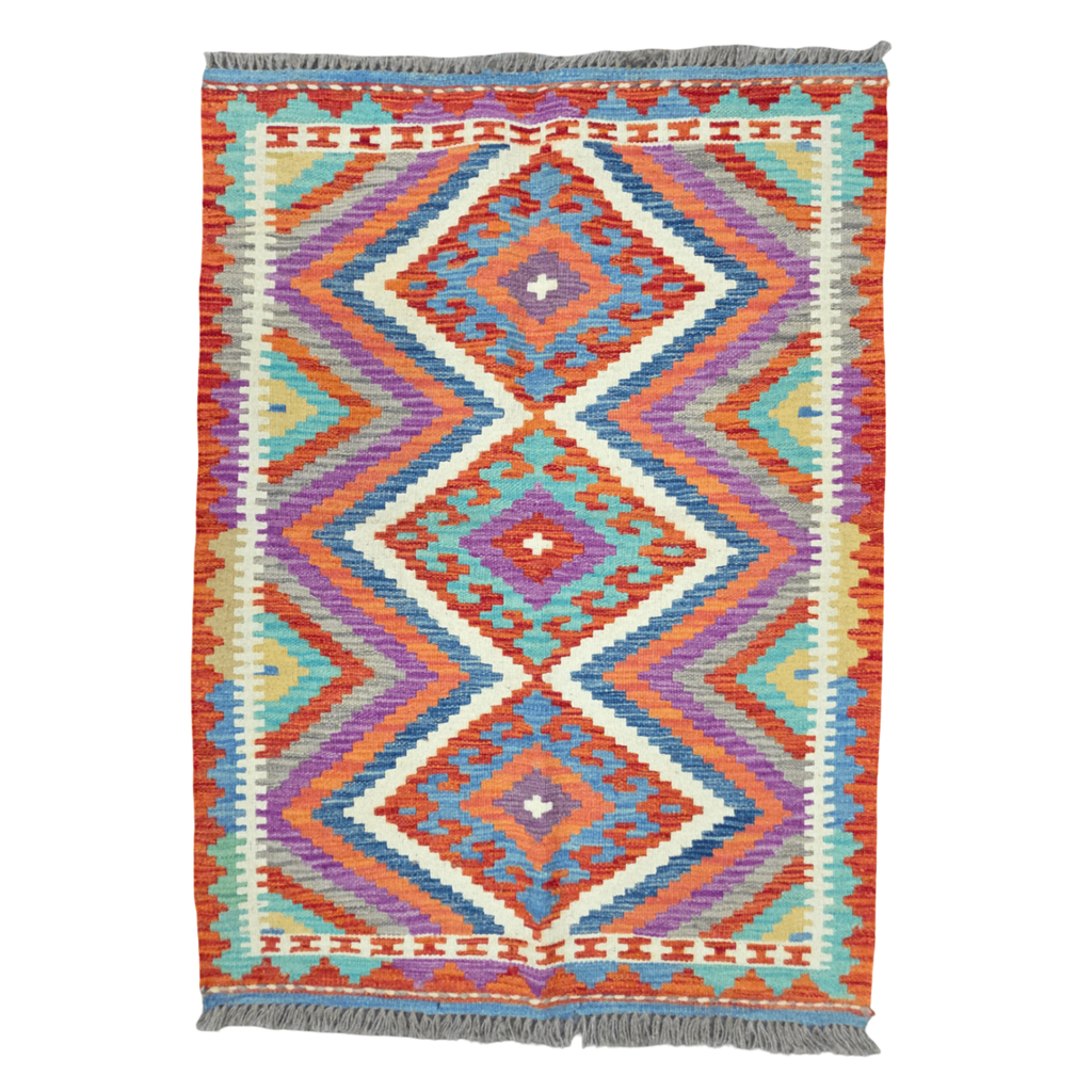 125 x 84 cm Hand-Woven Afghan Kilim Rug