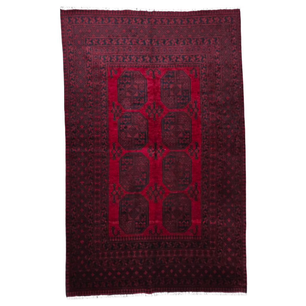 247 x 159 cm Hand-Woven Afghan Akche Rug