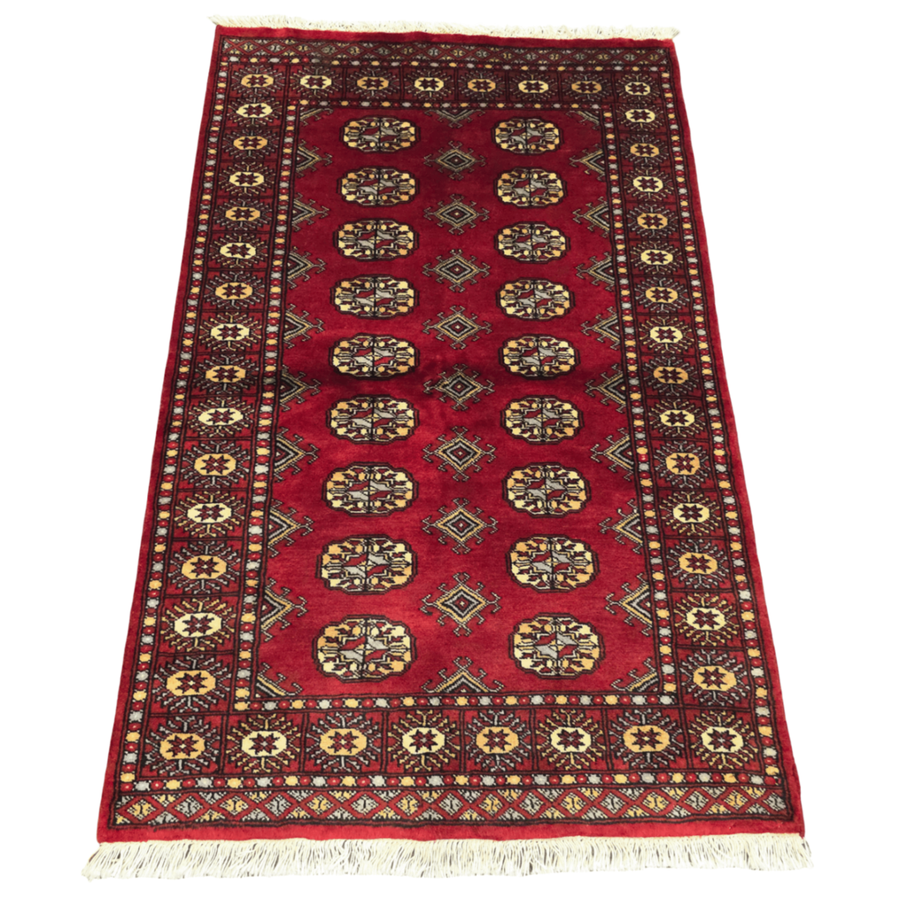 149 x 94 cm Hand Knotted Red Karachi Bokhara – Wool Rug