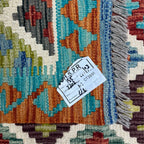 155 × 103 cm Hand-Woven Afghan Kilim Rug – Wool Flatweave
