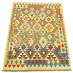 191 x 149 cm Hand Woven Afghan Kilim Rug