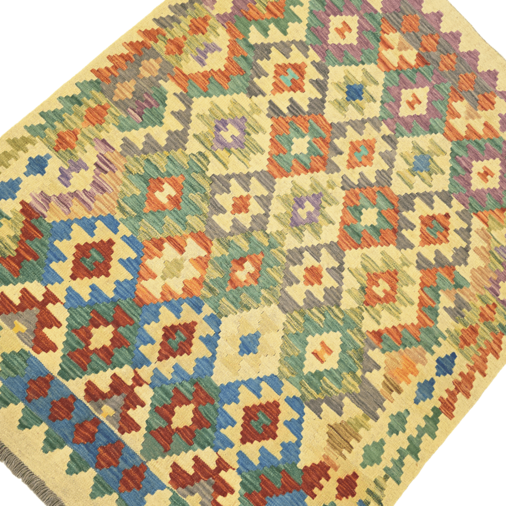 191 x 149 cm Hand Woven Afghan Kilim Rug