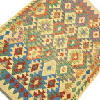 191 x 149 cm Hand Woven Afghan Kilim Rug