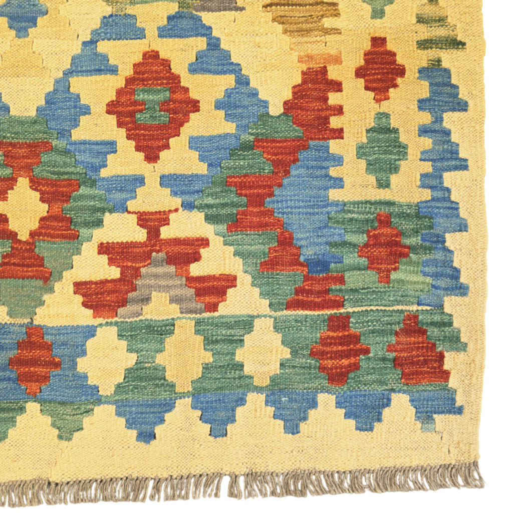 191 x 149 cm Hand Woven Afghan Kilim Rug