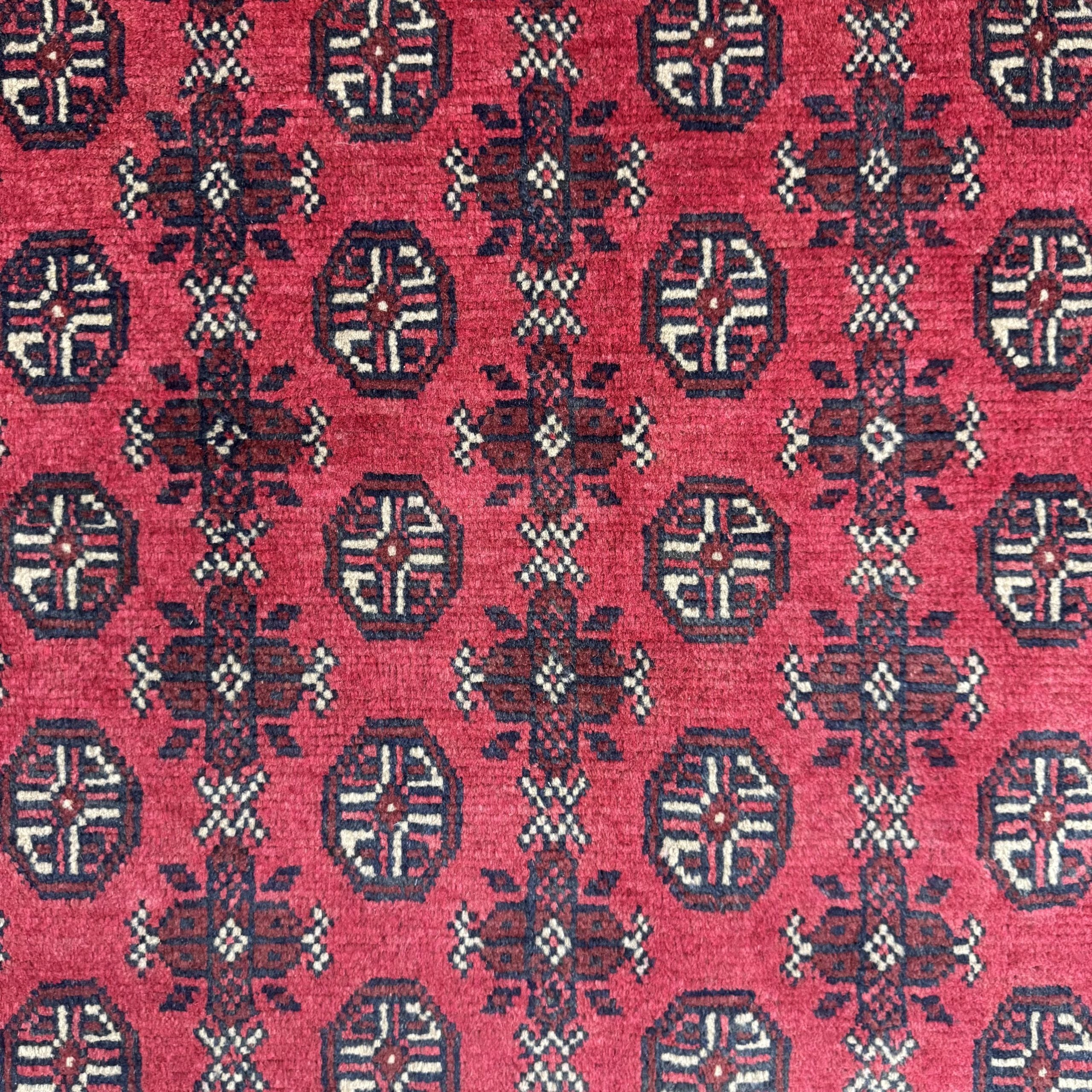 193 x 149 cm Hand-Knotted Afghan Bokhara Akche Rug