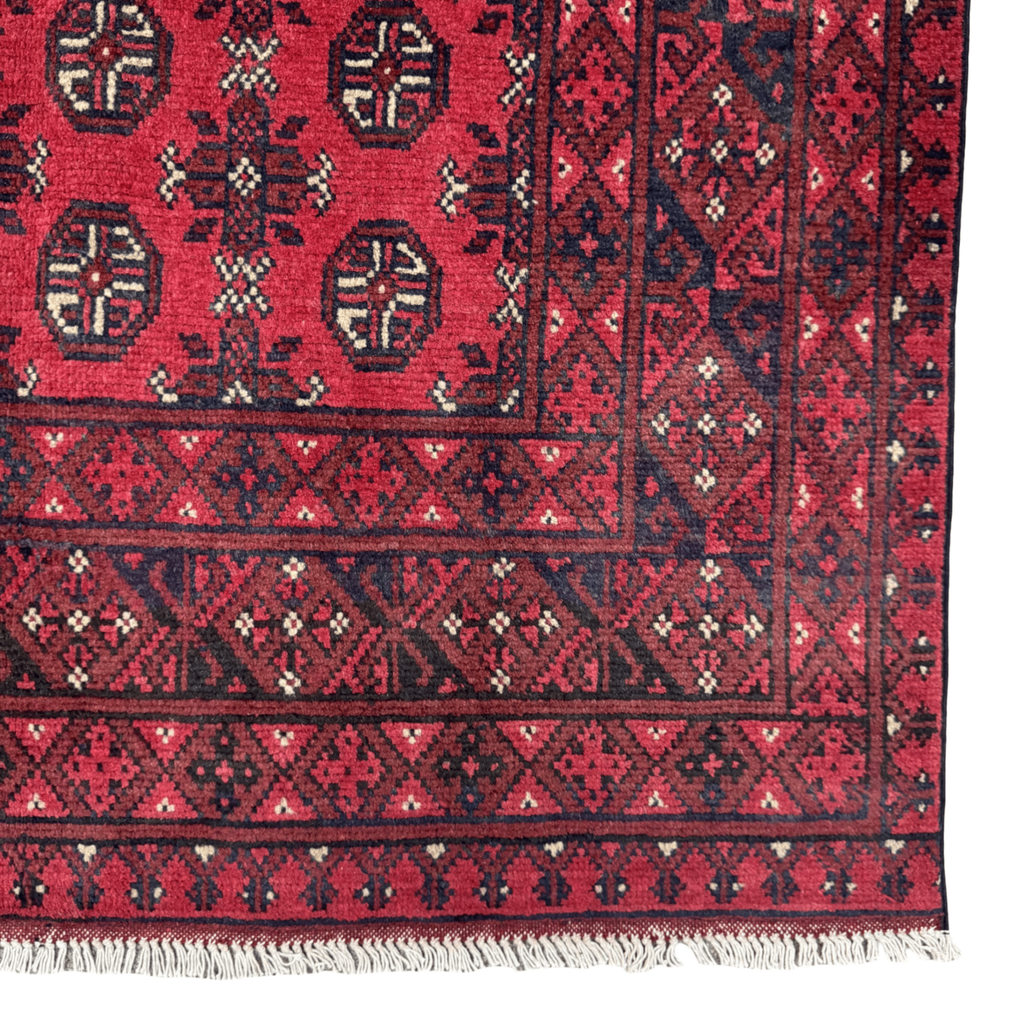 193 x 149 cm Hand-Knotted Afghan Bokhara Akche Rug