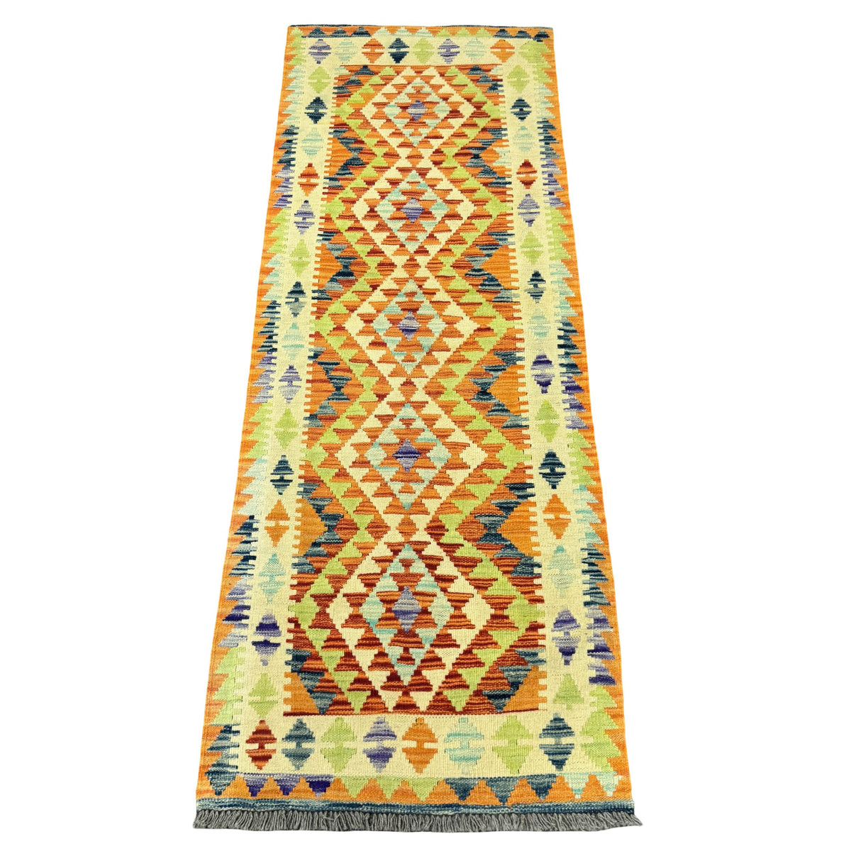202 x 76 cm Hand-Woven Afghan Kilim – Runner Rug
