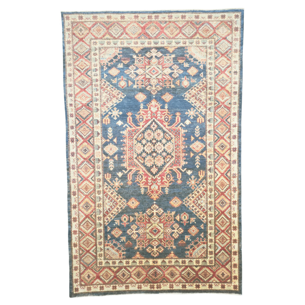 230 x 144 cm Hand Knotted Afghan Kazak Rug