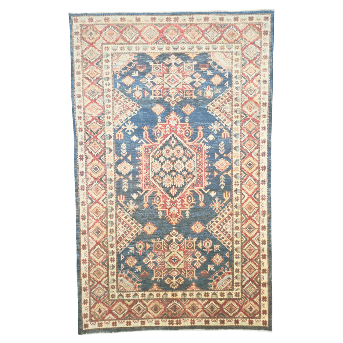 230 x 144 cm Hand Knotted Afghan Kazak Rug