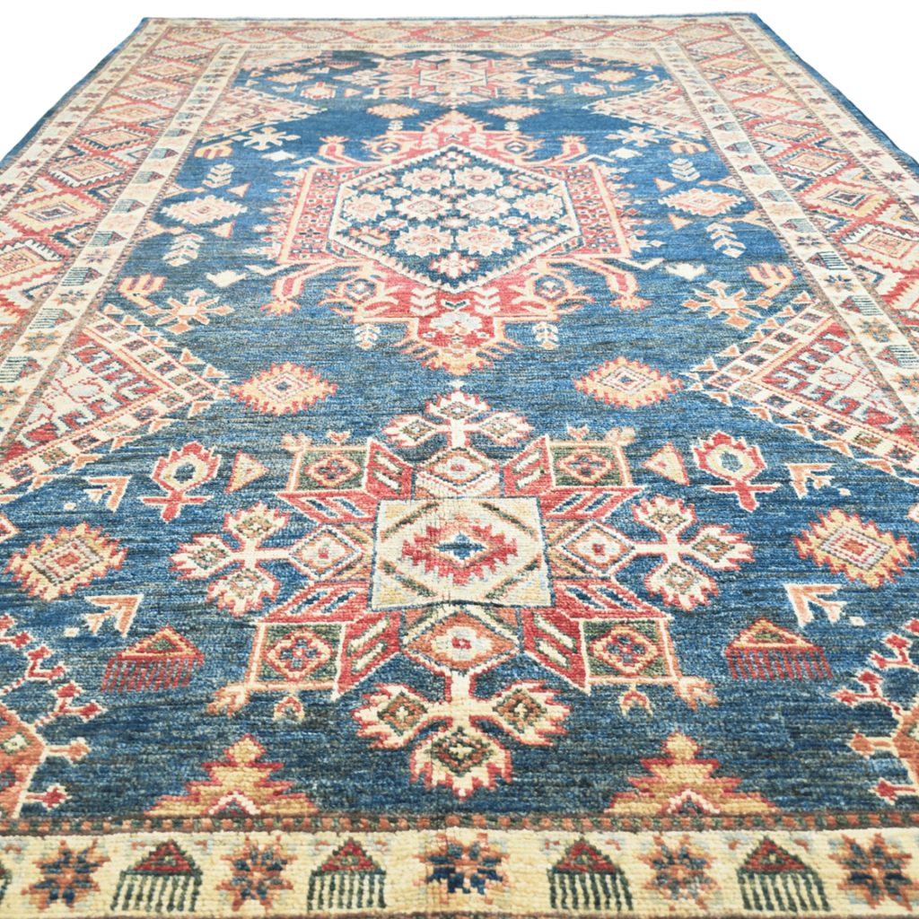 230 x 144 cm Hand Knotted Afghan Kazak Rug