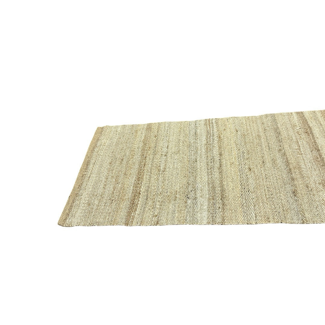 305 x 65 cm Handwoven Jute Runner Rug – Natural Beige Woven Texture