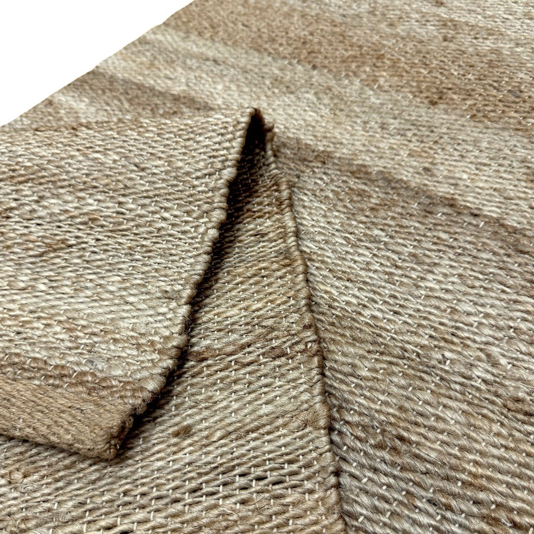 305 x 65 cm Handwoven Jute Runner Rug – Natural Beige Woven Texture