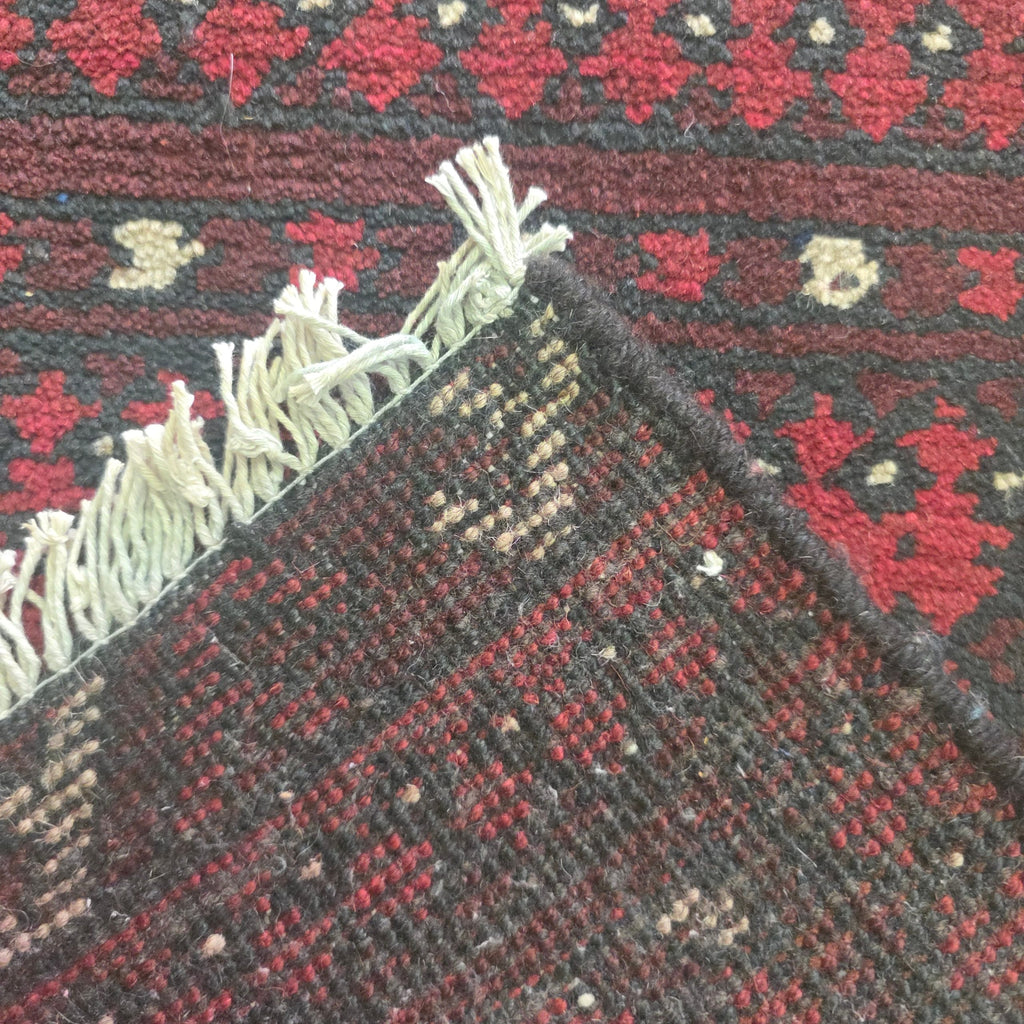 70 x 52 cm Hand-Woven Red Afghan Akche