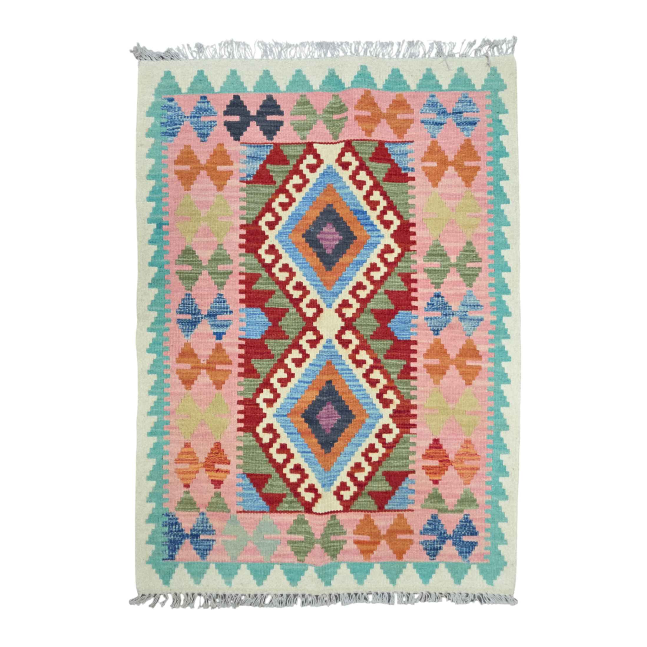 119 x 85 cm Hand-Woven Afghan Kilim Rug