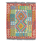 100 x 83 cm Hand Woven Afghan Kilim Rug